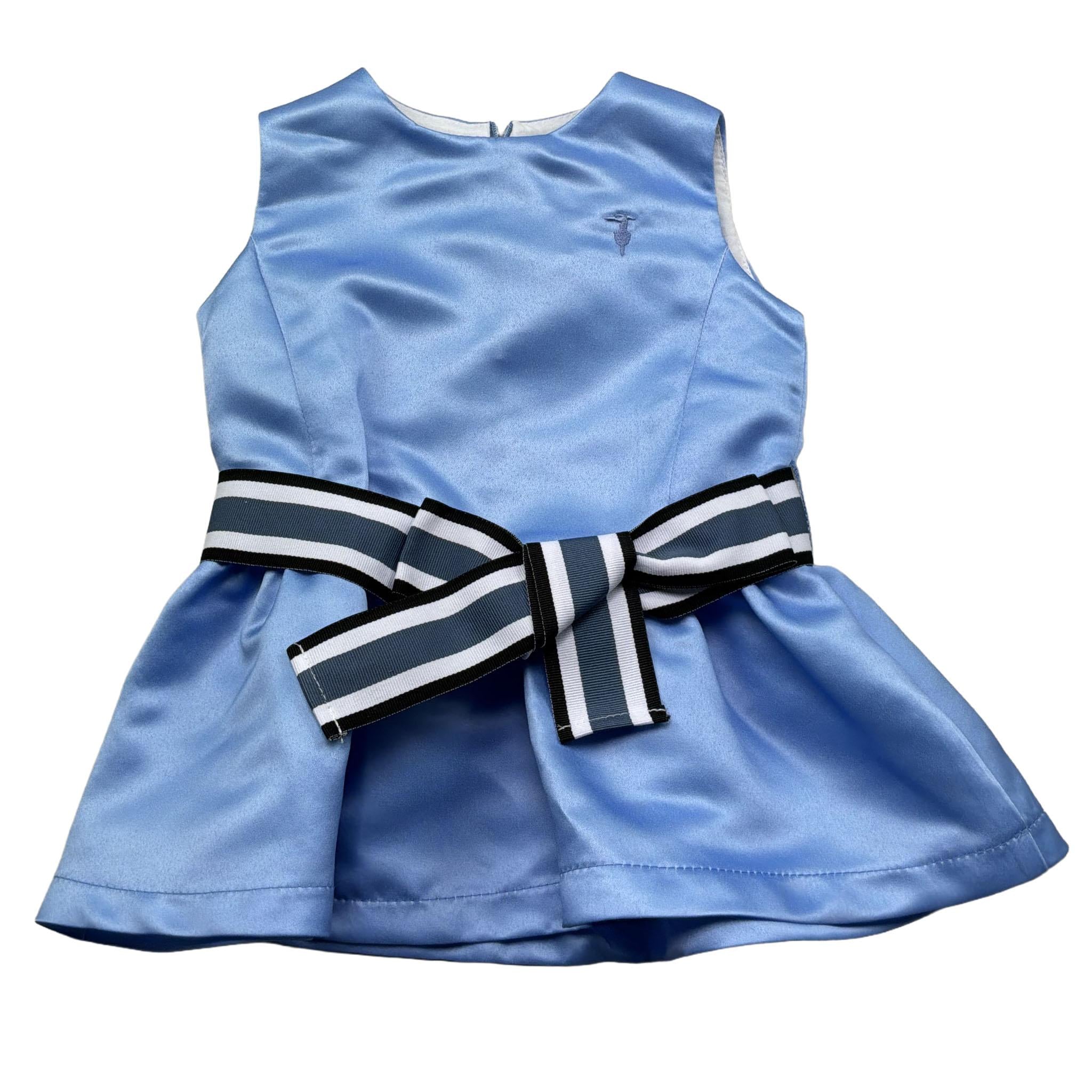 Trussardi Abito Giromanica Tinta Unita per Neonata TIP26118VE AZZURRO TRUSSARDI 