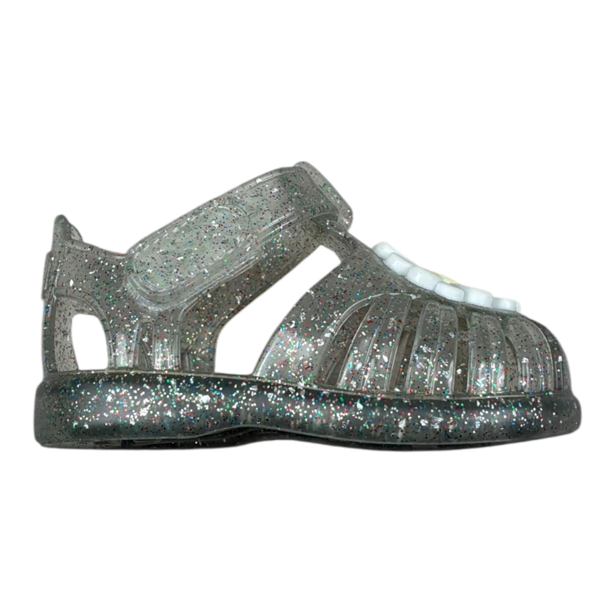 Igor Sandalo In Gomma Tinta Unita con Glitter per Neonata S10341 GRIGIO IGOR 