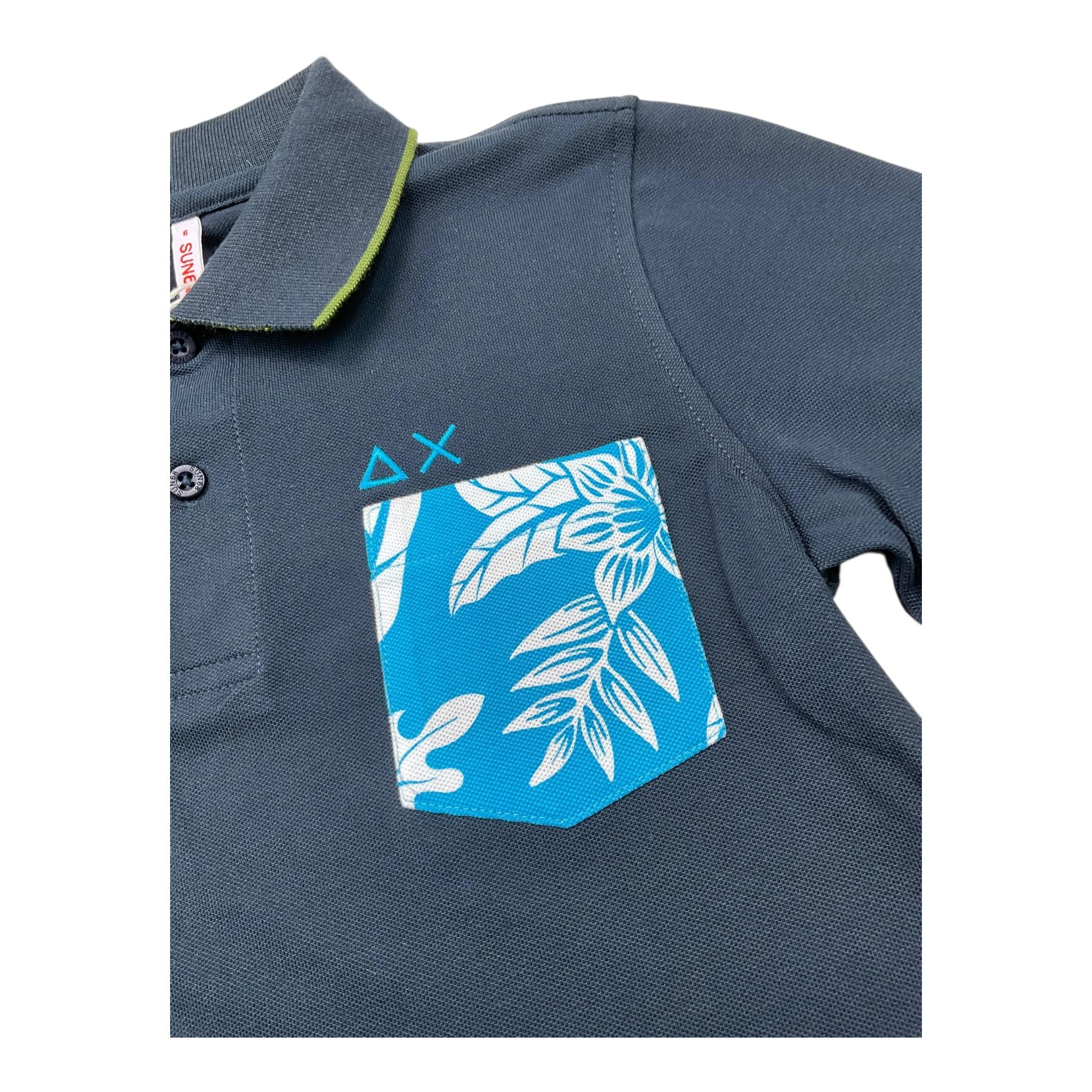 Sun68 Polo Mezza Manica Tinta Unita per Bambino CPA35327 BLU SUN68 