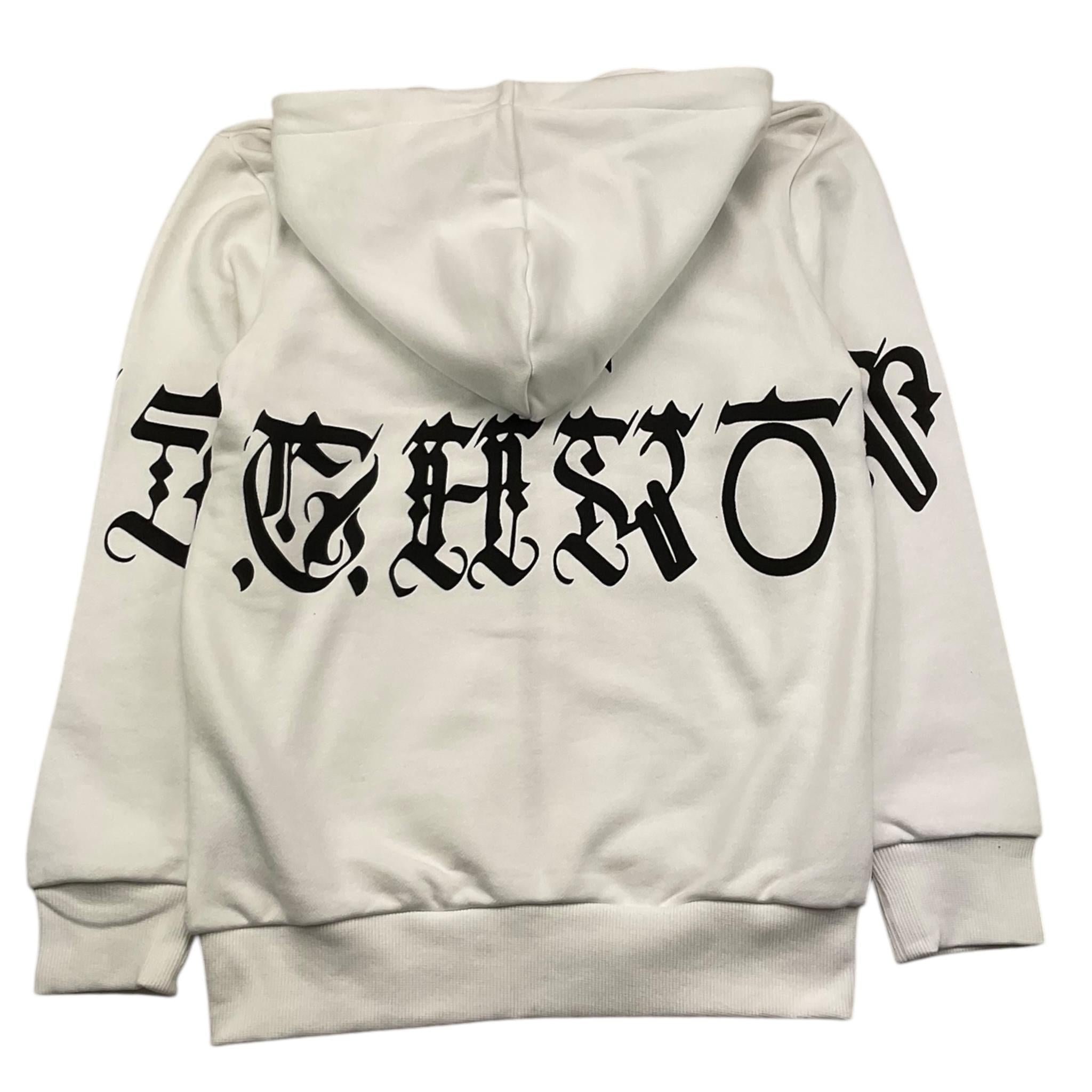 JOHN RICHMOND felpa con zip e cappuccio tinta unita con stampa  Bianco per Bambino RBA25048FE BIANCO JOHN RICHMOND 