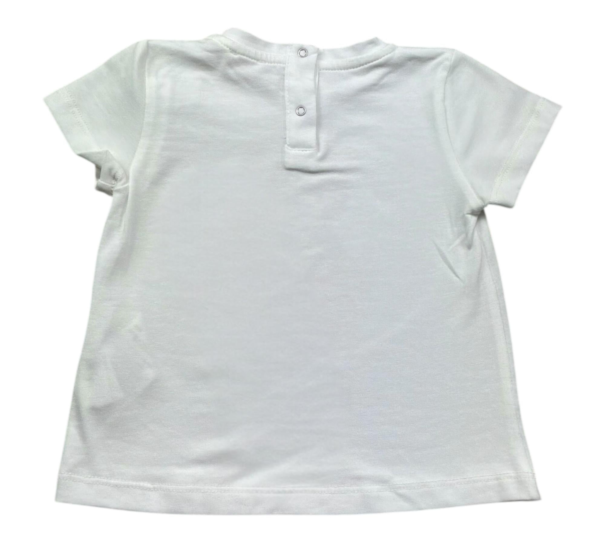 Le Bebe T-Shirt Girocollo Tinta Unita con Stampa per Neonata LBG6440 BIANCO LE BEBE 