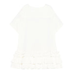 Dou Dou Abito Tinta Unita Mezza Manica con Balze per Neonata DW1A61NX BIANCO DOU DOU 