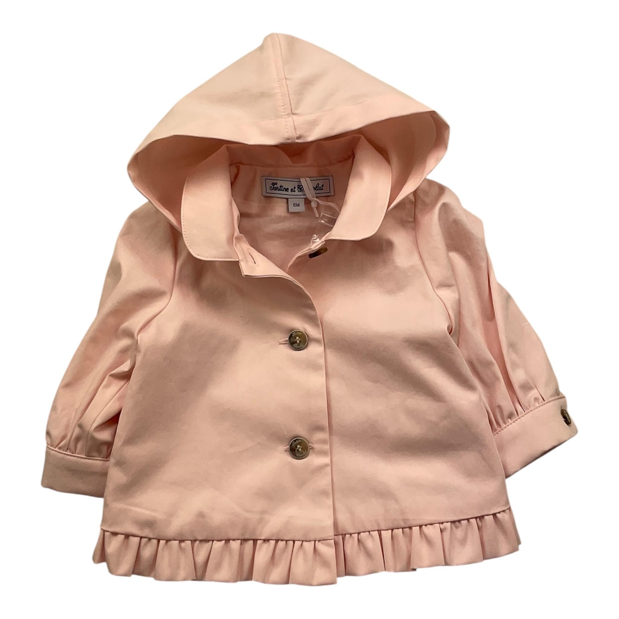 Tartine Et Chocolat Giubbino Modello Trench Tinta Unita con Cappuccio per Neonata TY44001 ROSA TARTINE ET CHOCOLAT 