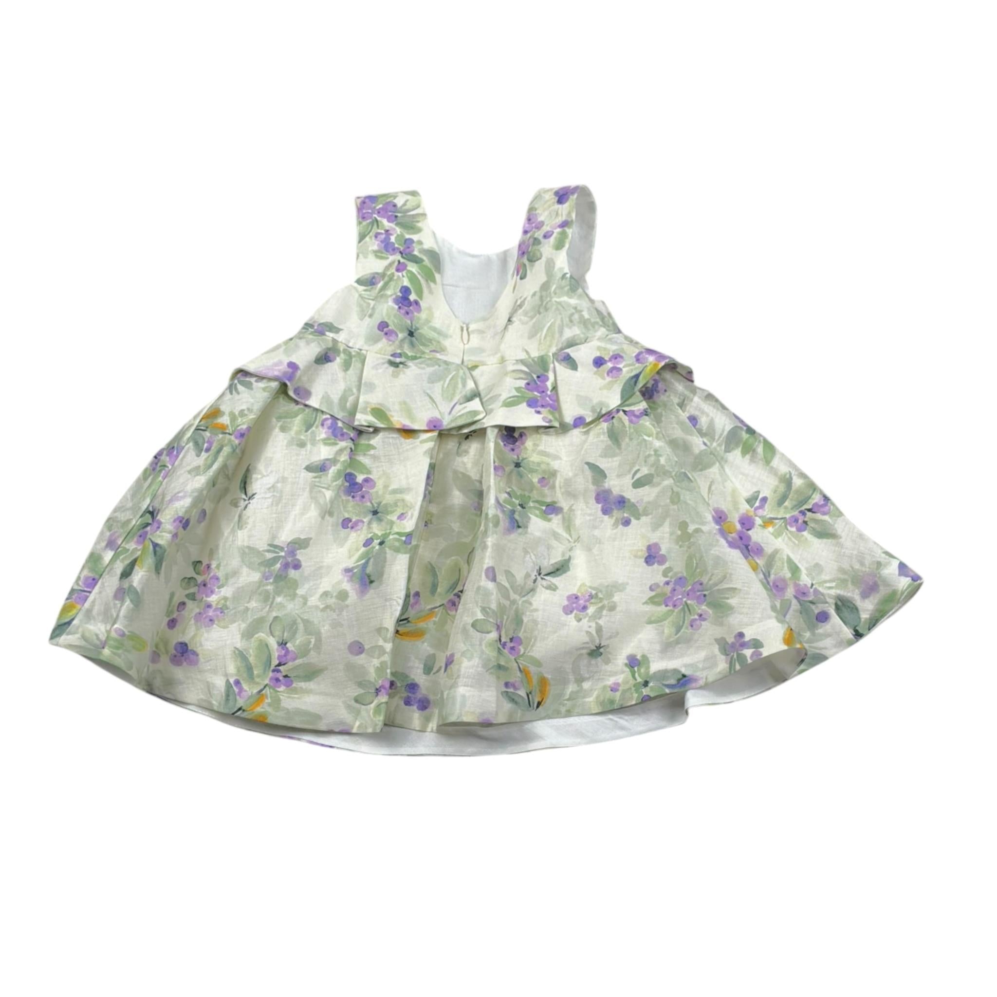 Abel & Lula Abito Tinta Unita con Fantasia per Neonata 5018 VERDE ABEL & LULA 