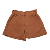 Mariuccia Short Tinta Unita Con Elastico In Vita Marrone Per Bambina
