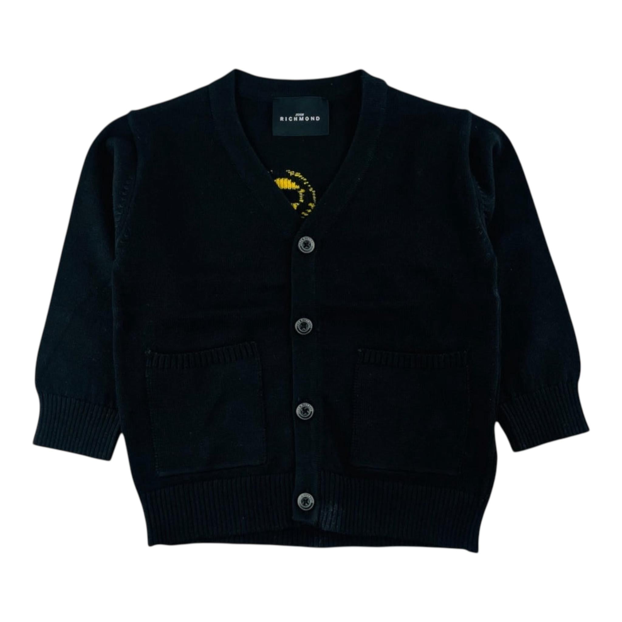 JOHN RICHMOND cardigan tinta unita con stampa Nero per Neonato RIA24080CDE NERO JOHN RICHMOND 