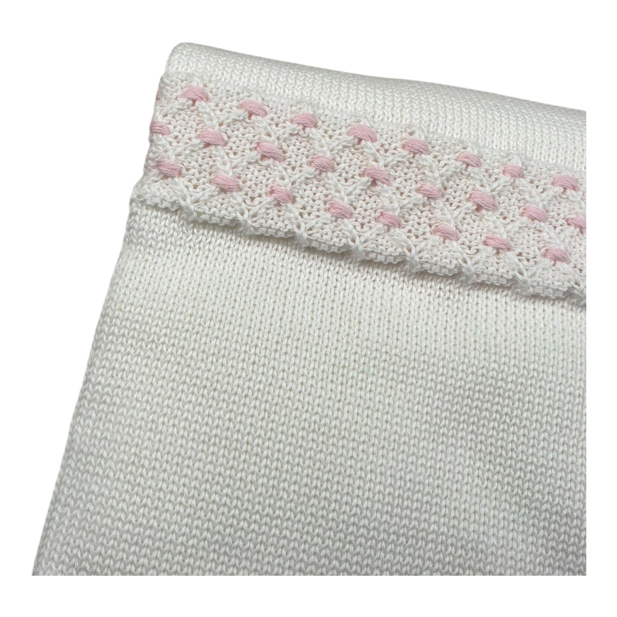 Scaldacuore Coperta Tinta Unita con Ricami per Neonata PS16 BIANCO SCALDACUORE 