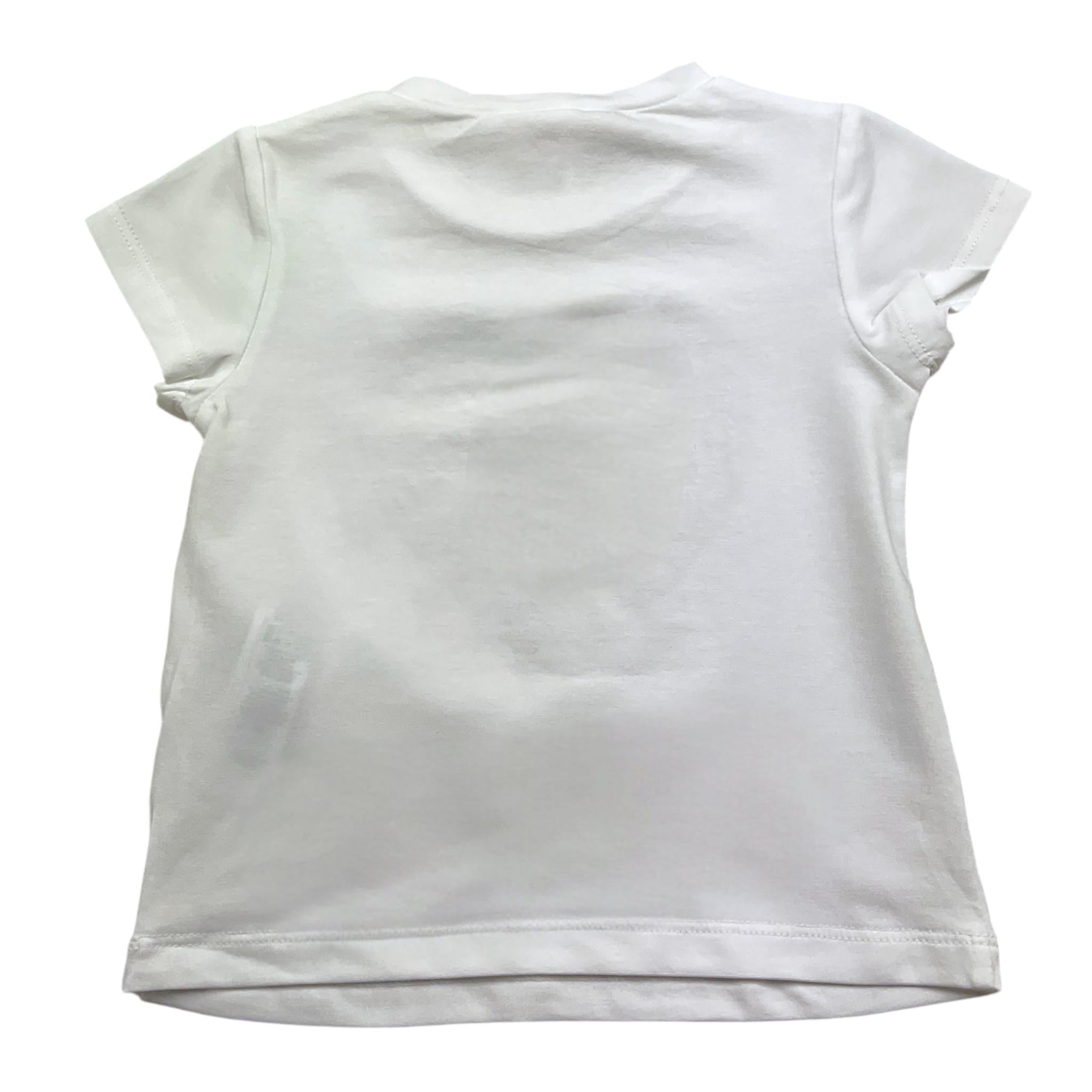 Liu Jo T-Shirt Girocollo Tinta Unita con Stampa E Brillantini per Neonata KA5093 BIANCO LIU JO 