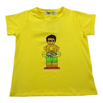 Mousse T-Shirt Girocollo Tinta Unita con Stampa per Neonato DINOBEACHXN GIALLO MOUSSE 