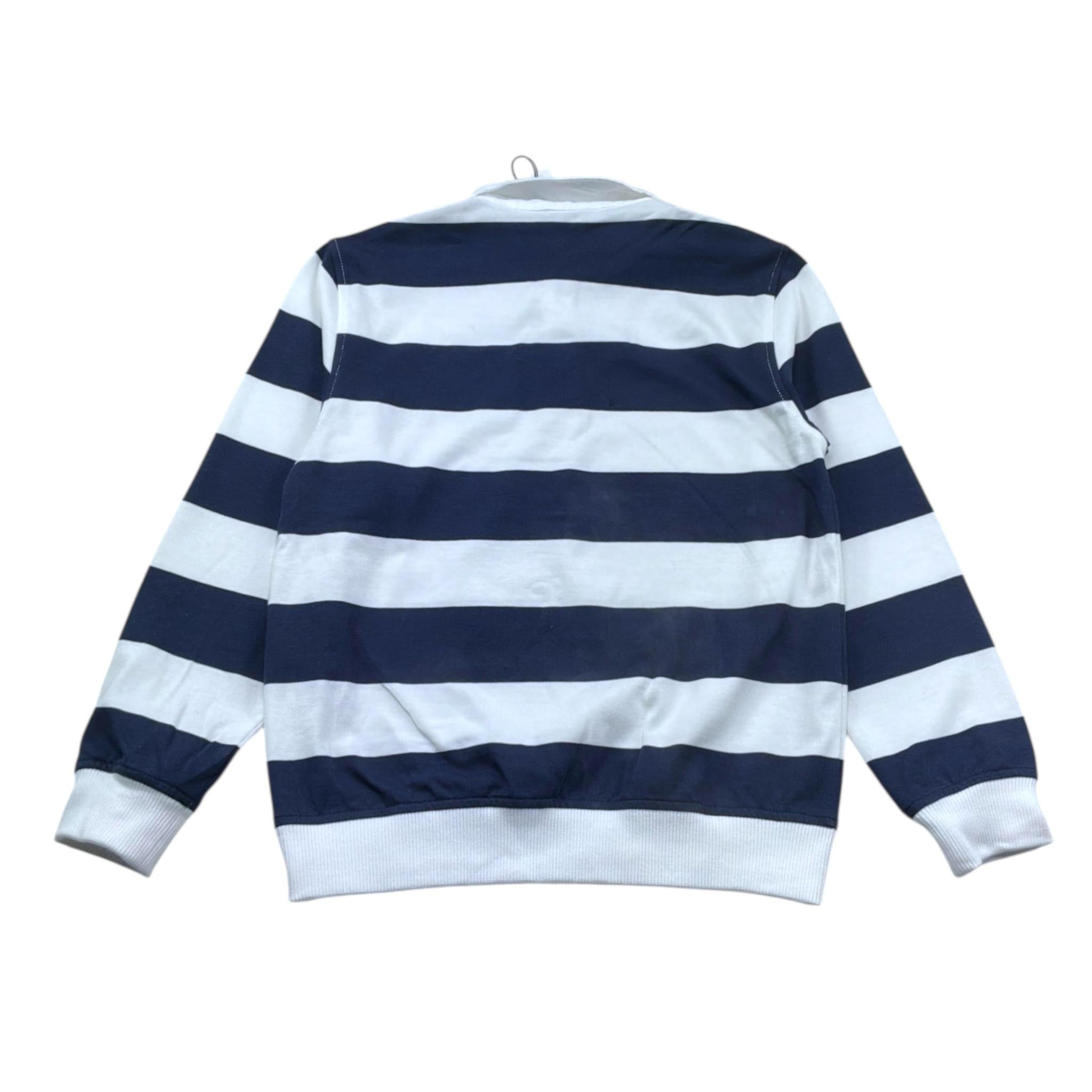 Moschino Polo Manica Lunga Bicolore con Fantasia A Righe per Bambino HUO010 BIANCO/BLU MOSCHINO 