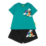 Barrow Kids Completo 2 Pezzi T-Shirt-Bermuda Bicolore Verde/Nero Per Neonato