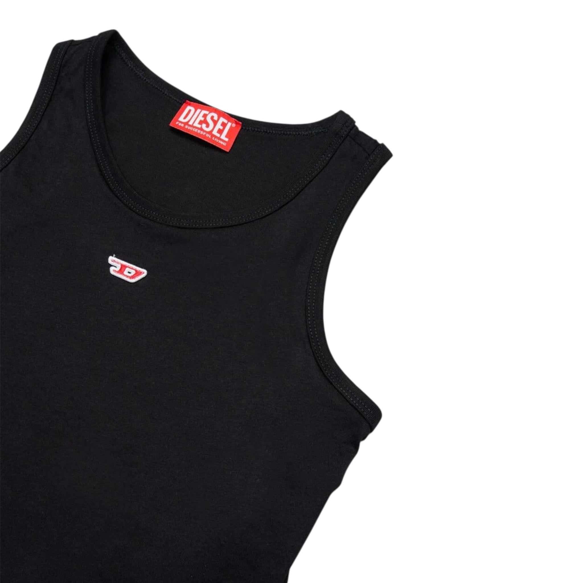 Diesel Canotta Tinta Unita con Logo per Bambina J02238X NERO DIESEL 