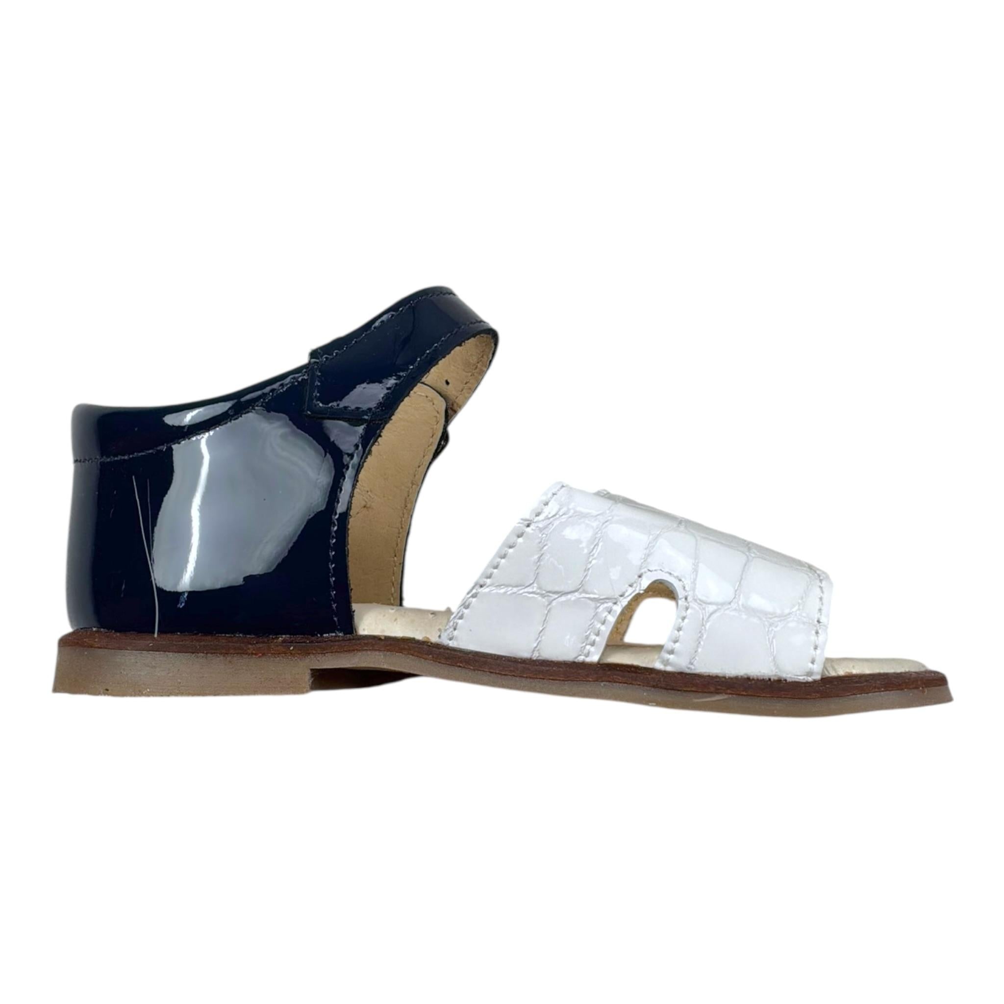 Panyno Sandalo Bicolore con Strappi per Neonata B2816N BIANCO/NERO PANYNO 