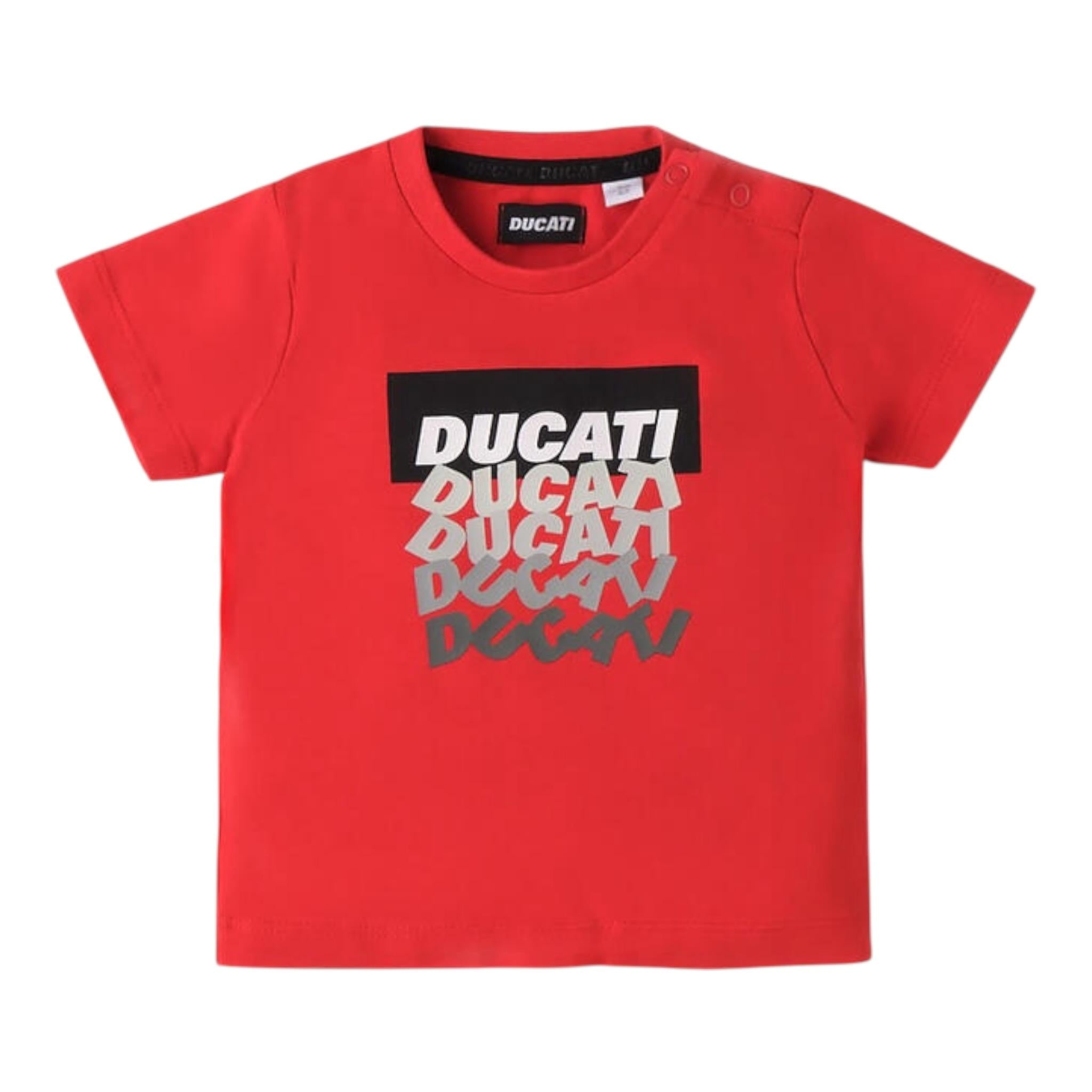 Ducati T-Shirt Girocollo Tinta Unita con Stampe per Neonato G6611 ROSSO DUCATI 