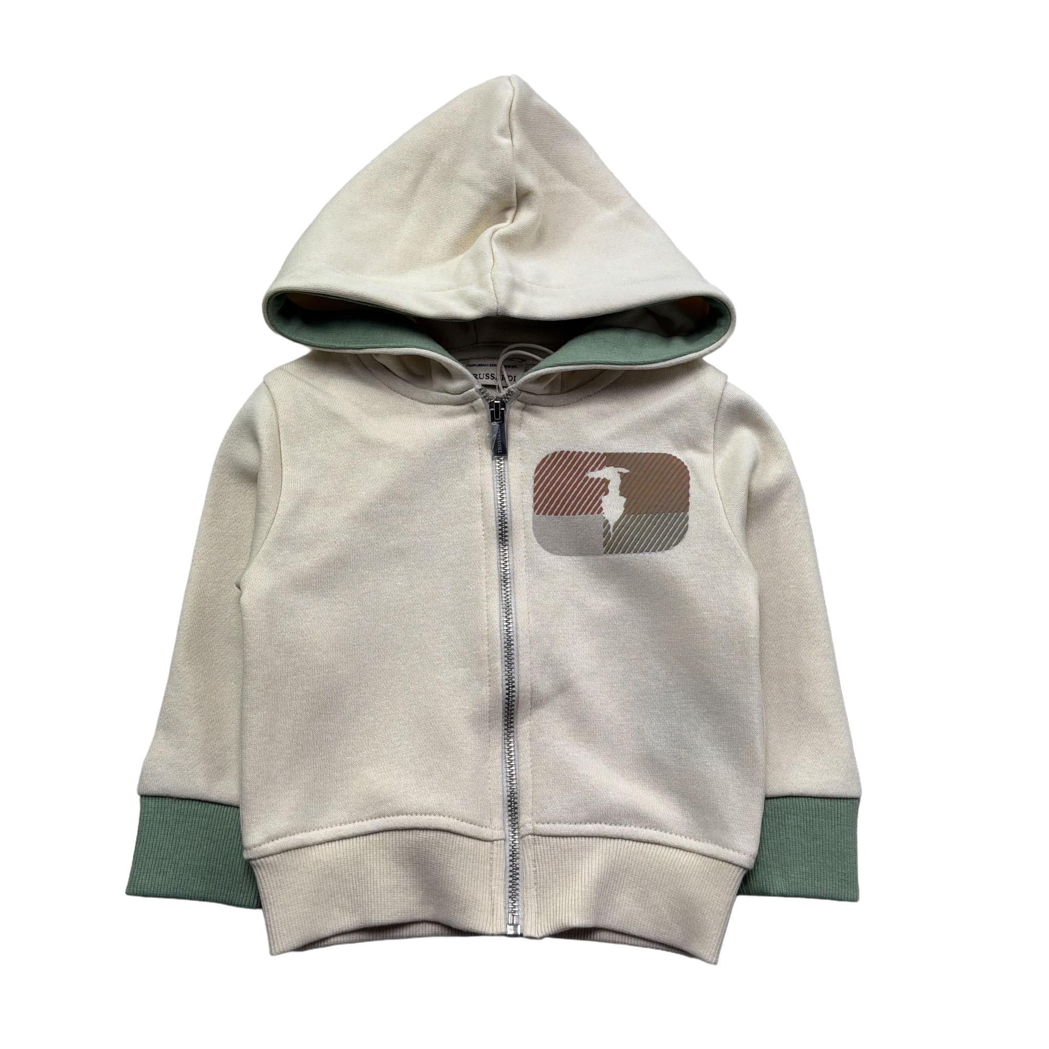 Trussardi Felpa con Zip E Cappuccio Tinta Unita per Neonato TIP26065FE BEIGE TRUSSARDI 