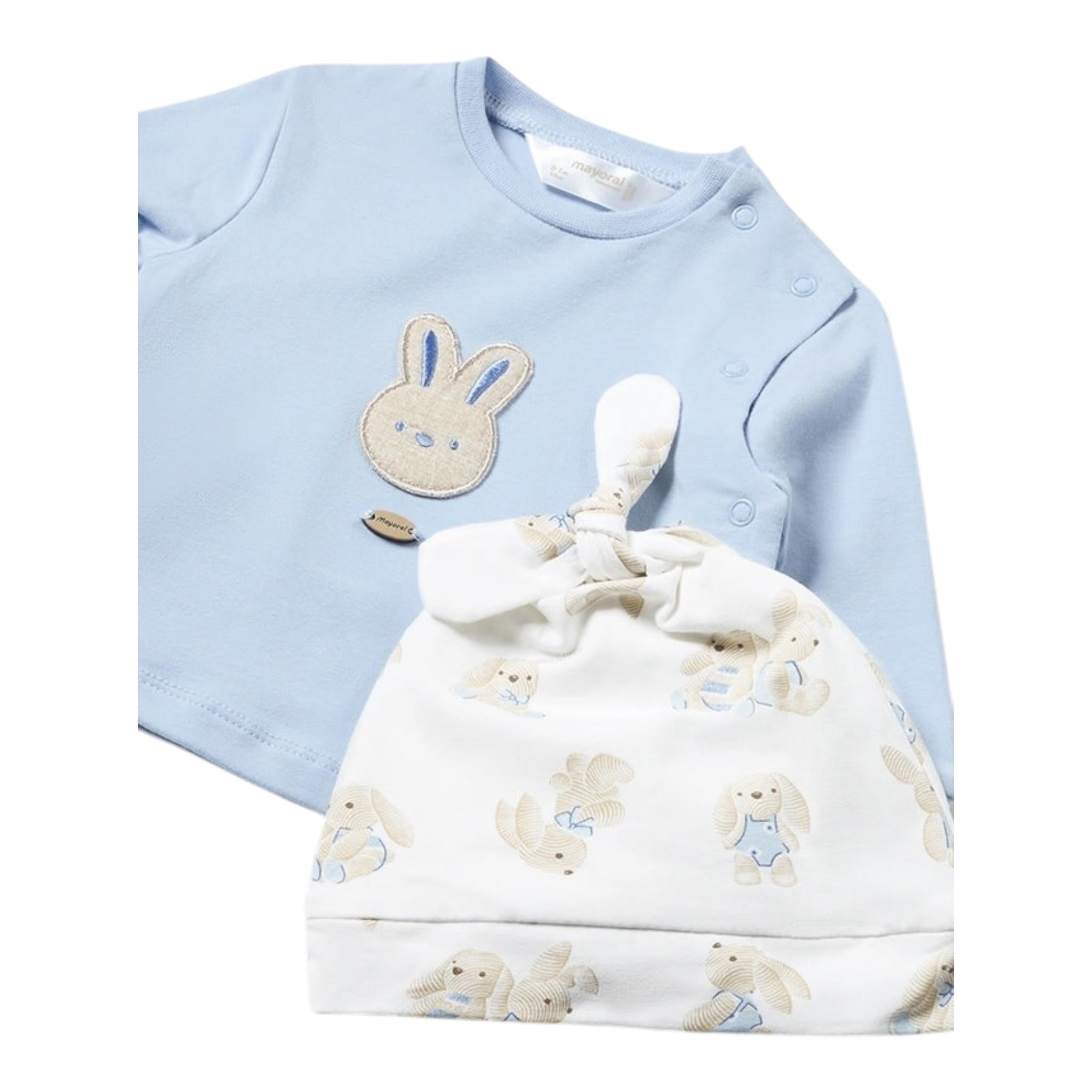 Mayoral Completo 3 Pezzi Ghettina-Shirt-Cappello per Neonato 1532 BIANCO/AZZURRO MAYORAL 