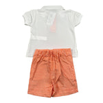 Calamaro Completo 2 Pezzi Polo-Bermuda Bicolore per Neonato 11133 BIANCO/ARANCIONE CALAMARO 