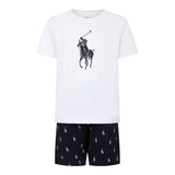 Ralph Lauren Completo 2 Pezzi Pigiama T-Shirt-Bermuda  per Bambino 9P0141 BIANCO RALPH LAUREN 