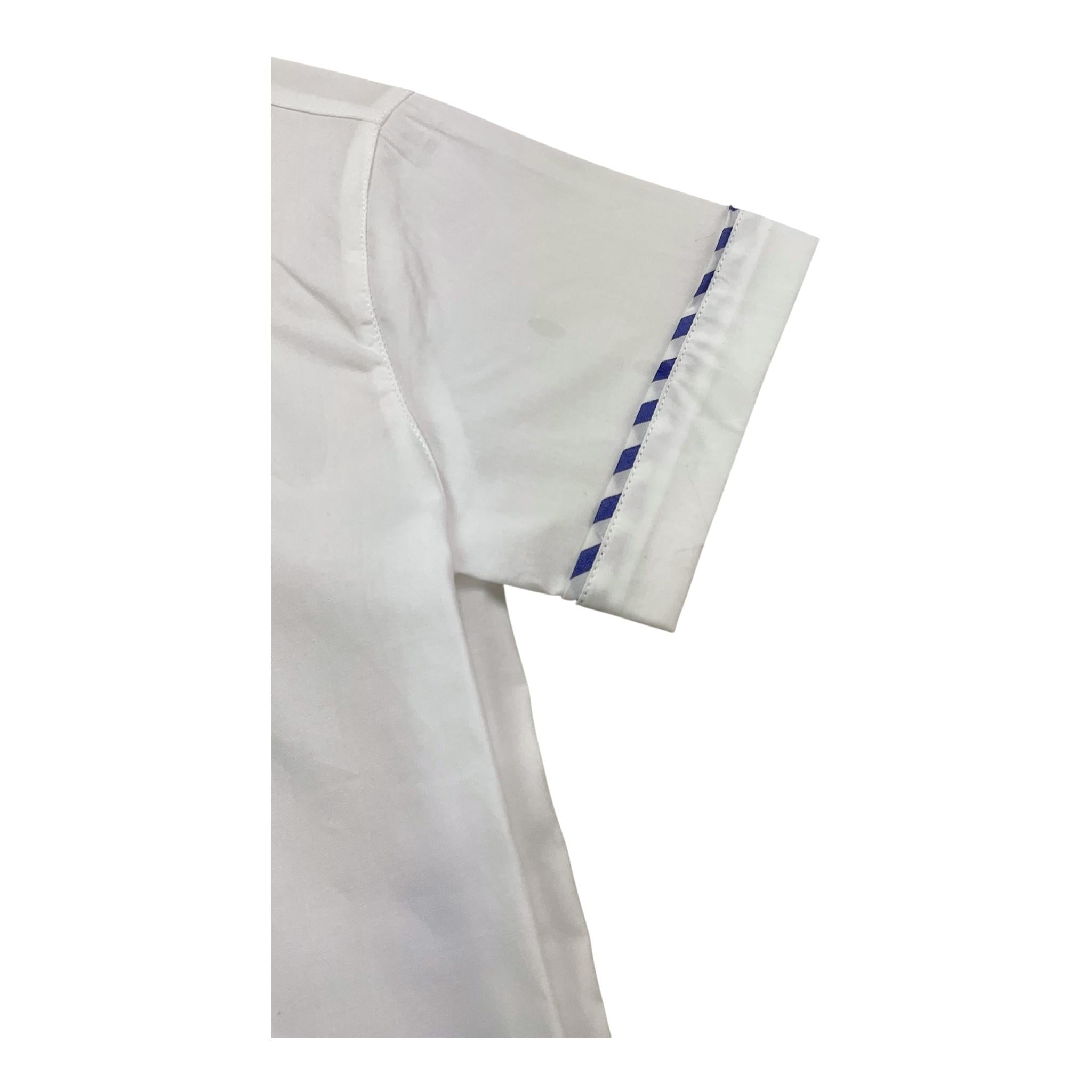 Little Bear Camicia Tinta Unita con Profili In Contrasto per Neonato 8211N BIANCO LITTLE BEAR 