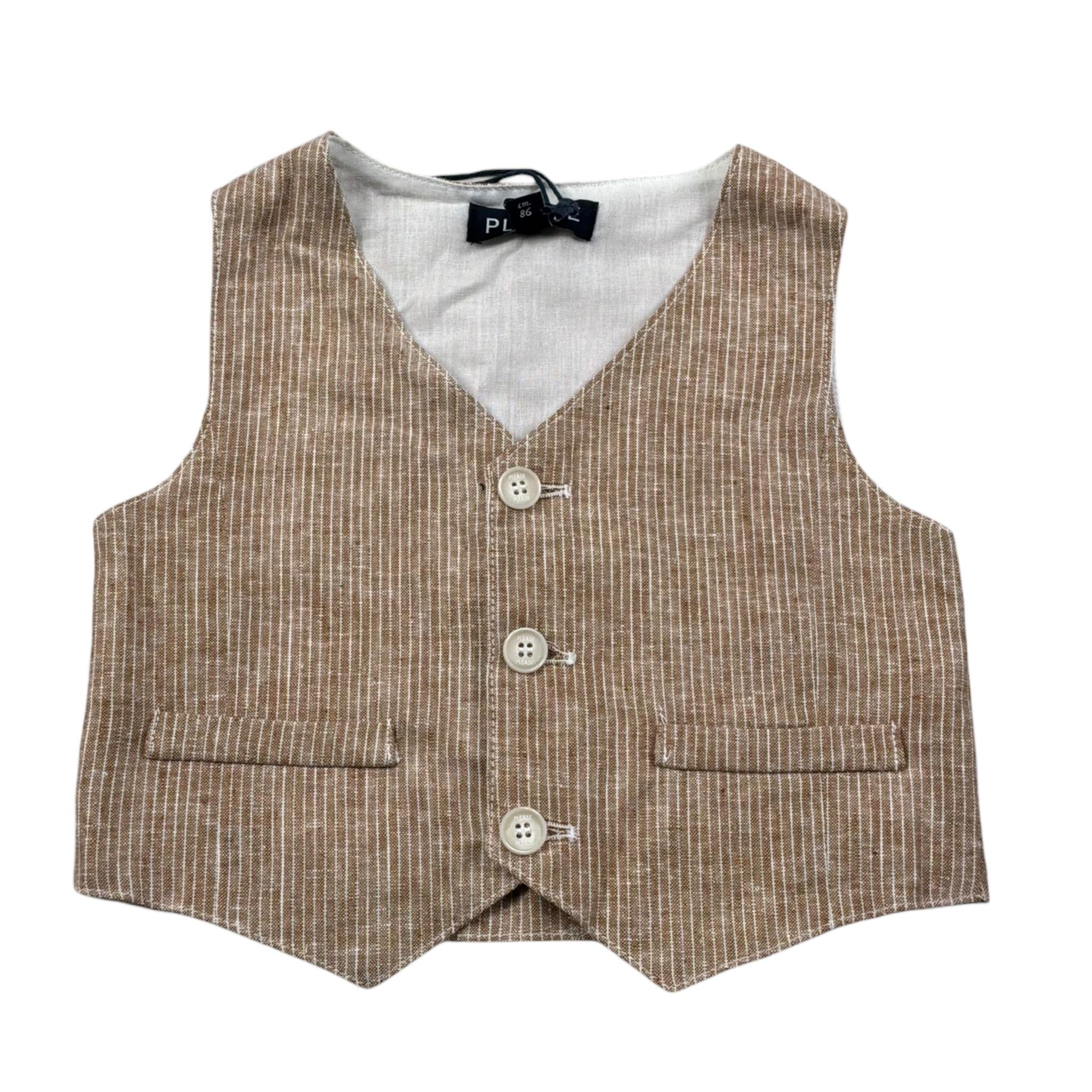 Please Gilet Tinta Unita  per Bambino JH02301B73J MARRONE PLEASE 