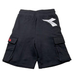 Diadora Bermuda In Tuta Tinta Unita Con Stampa Nero Per Bambino