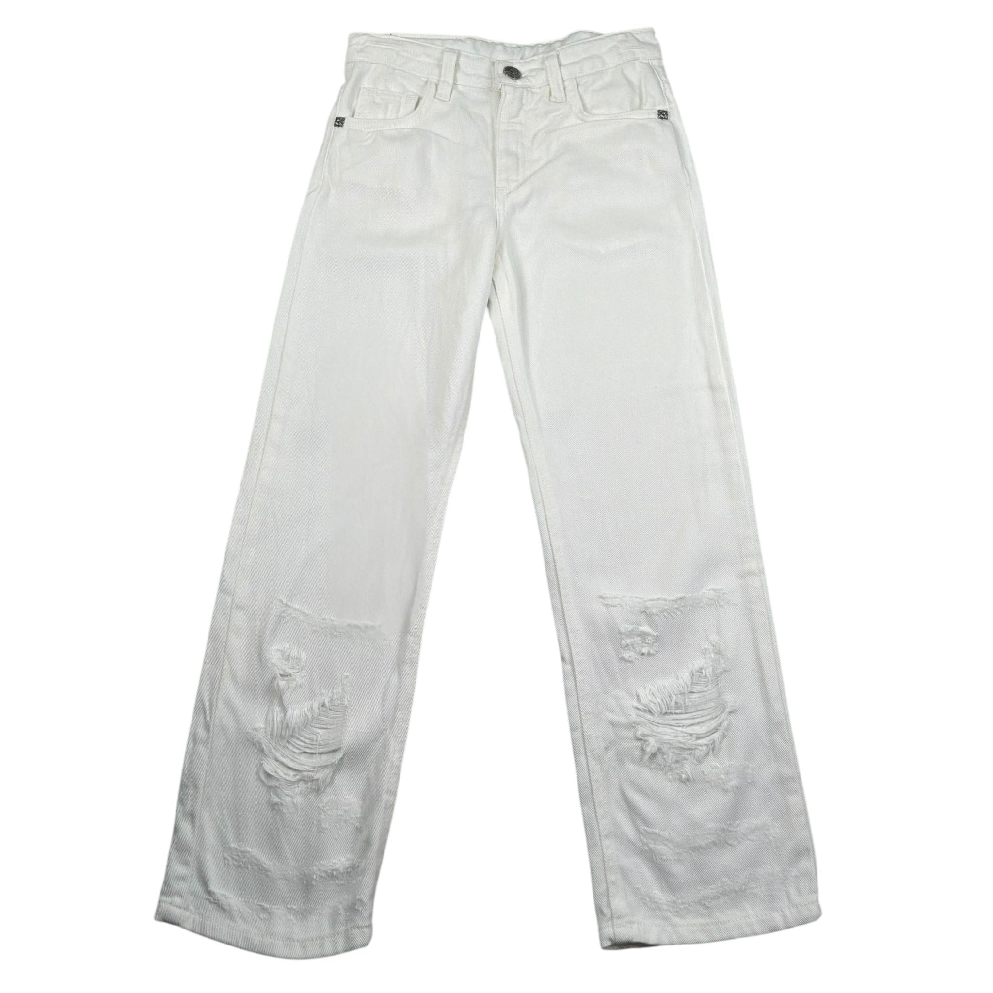 John Richmond Jeans Tinta Unita con Girovita Regolabile per Bambino RBP26047PA BIANCO JOHN RICHMOND 