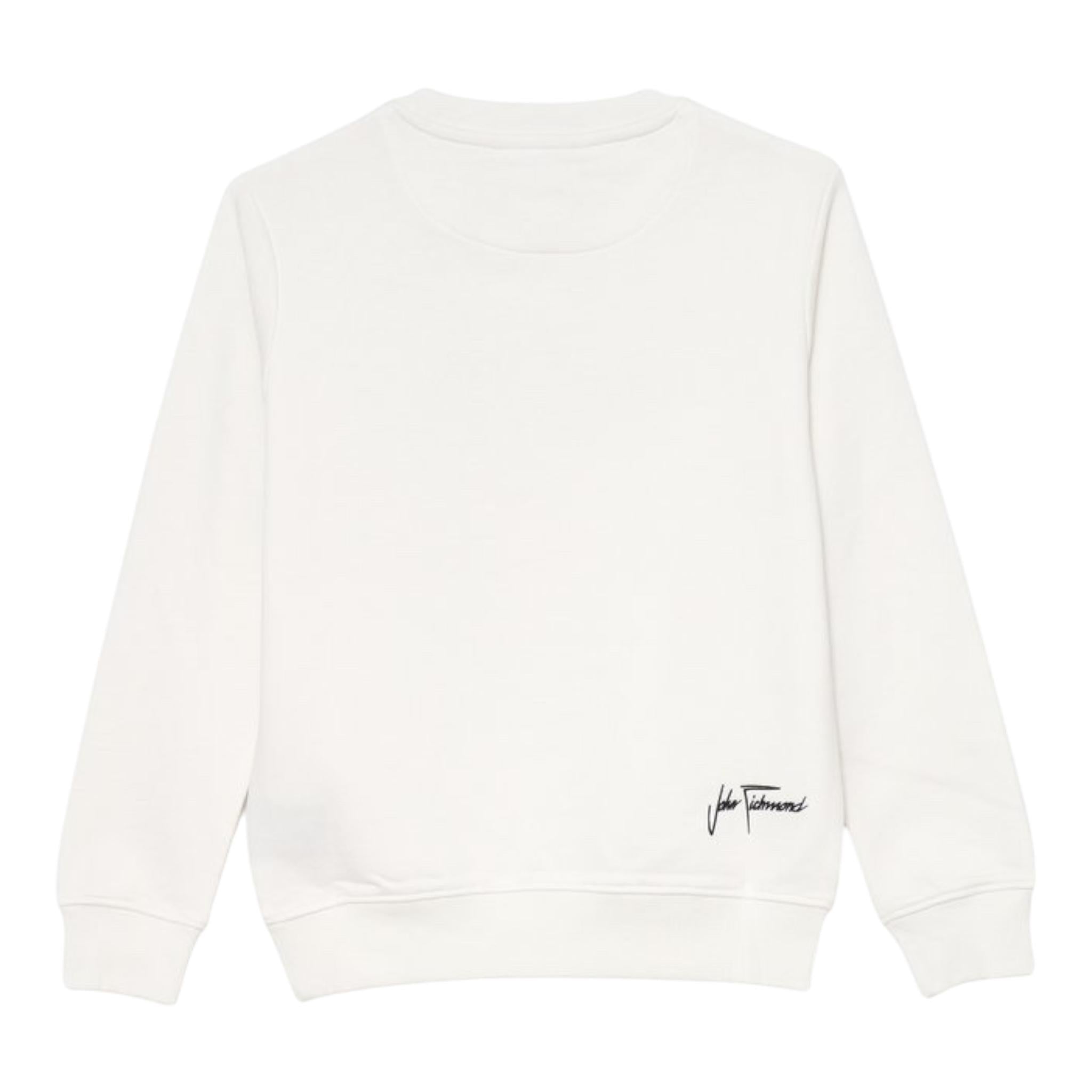 JOHN RICHMOND felpa chiusa girocollo tinta unita con logo Bianco per Bambino RBA24047FE BIANCO JOHN RICHMOND 