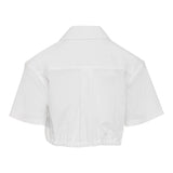Balmain Camicia Mezza Manica Tinta Unita Bianco Per Bambina