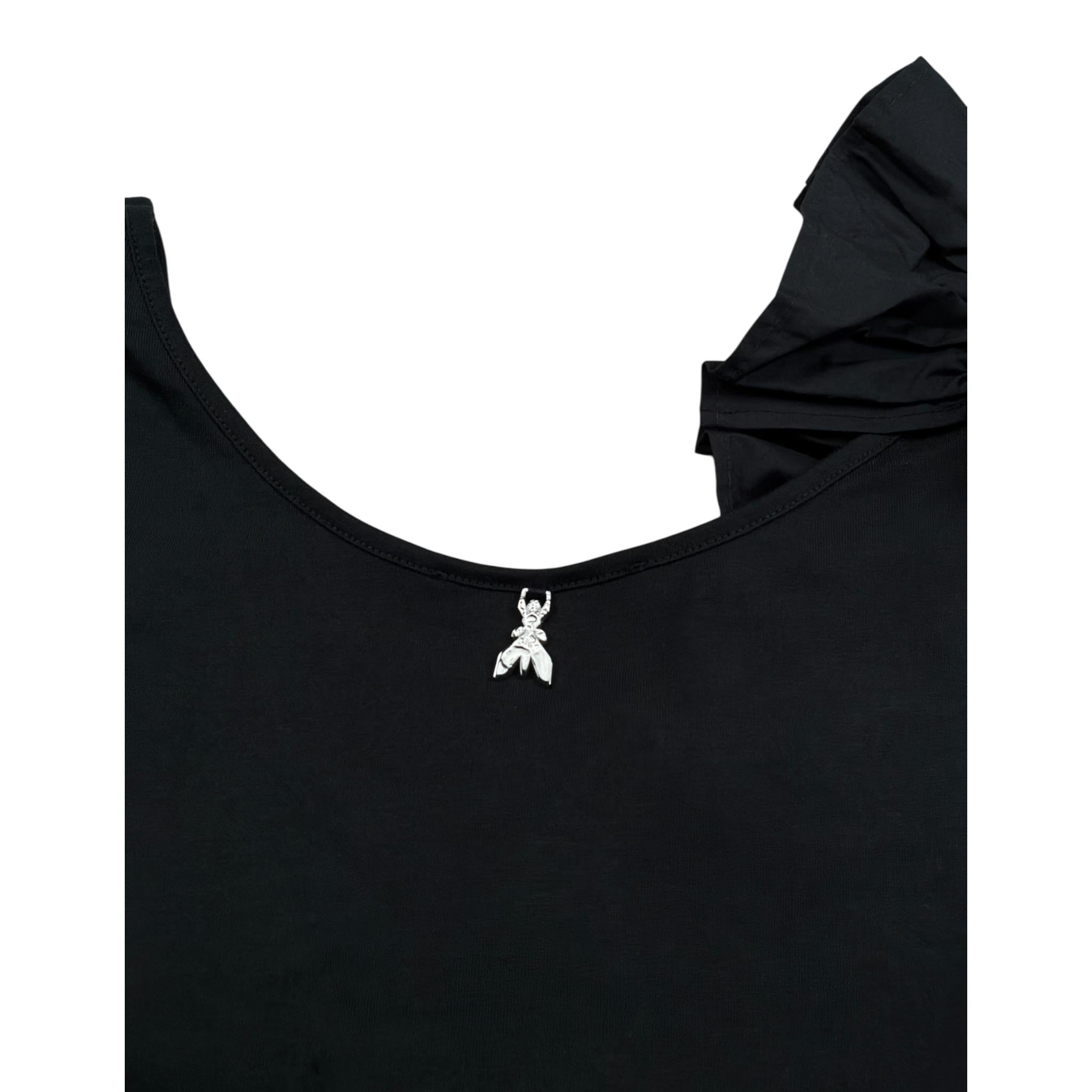 Patrizia Pepe Top Giromanica tinta unita Nero per Bambina 7C0245 NERO PATRIZIA PEPE 