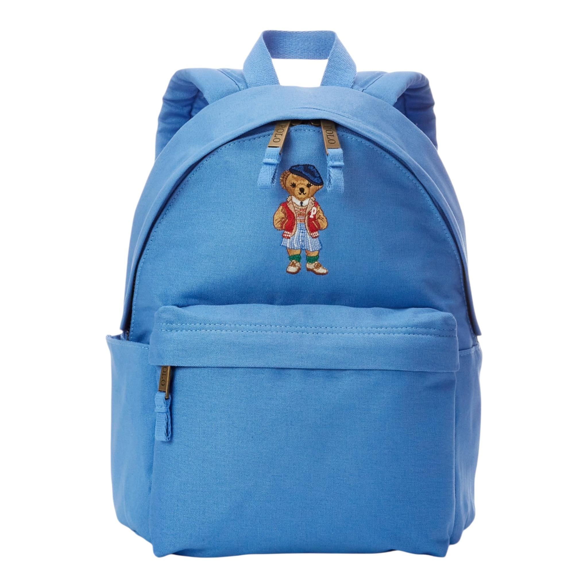 Ralph Lauren Zaino Tinta Unita con Logo per Bambino 9AR076 AZZURRO RALPH LAUREN 