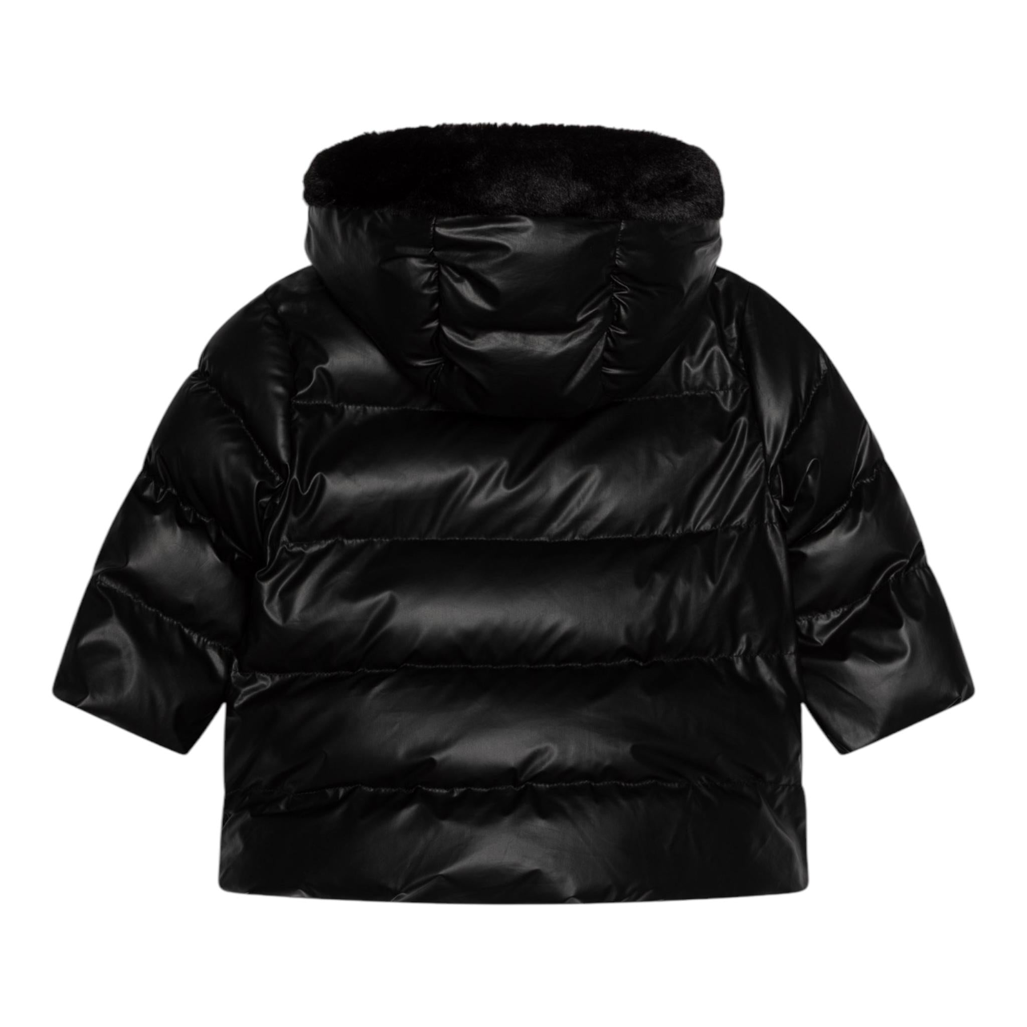 MOSCHINO giubbino tinta unita con cappuccio Nero per Neonata MDS02E NERO MOSCHINO 