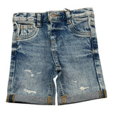 Guess Bermuda In Denim Tinta Unita con Girovita Regolabile per Neonato N5GD00D41E0 AZZURRO GUESS 