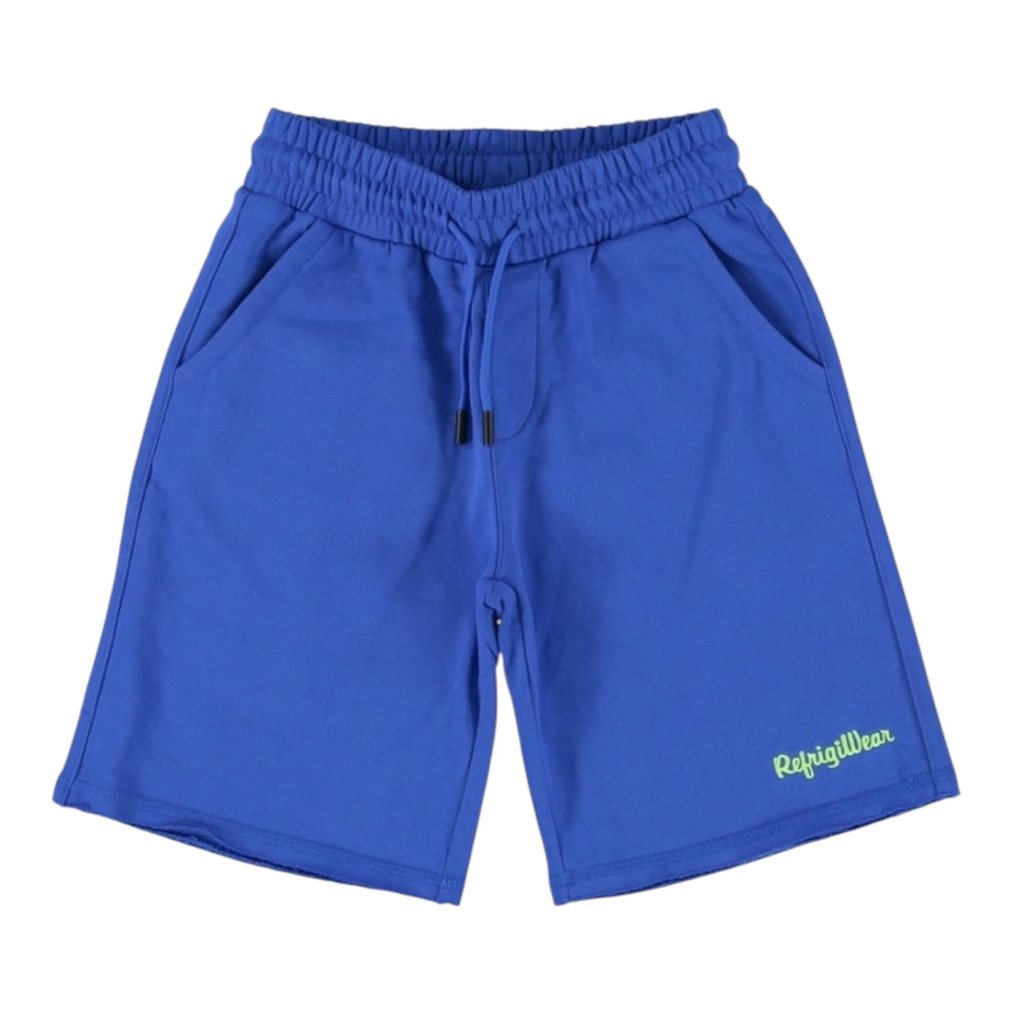 Refrigiwear Bermuda In Felpa Tinta Unita con Logo per Bambino 112PRMJS25X COBALTO REFRIGIWEAR 