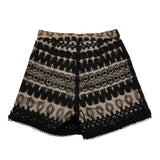 Alice Pi Short con Ricami Bicolore Nero/Beige per Bambina