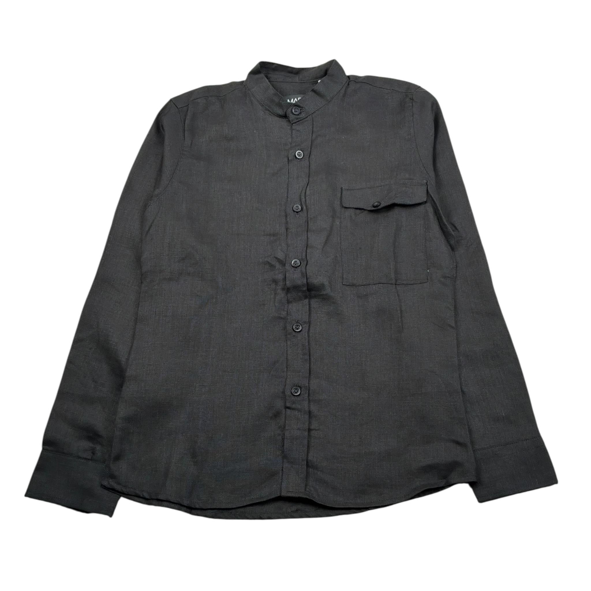 Madd Camicia Manica Lunga tinta unita Collo Coreano Nero per Bambino MAJ2011 NERO MADD 