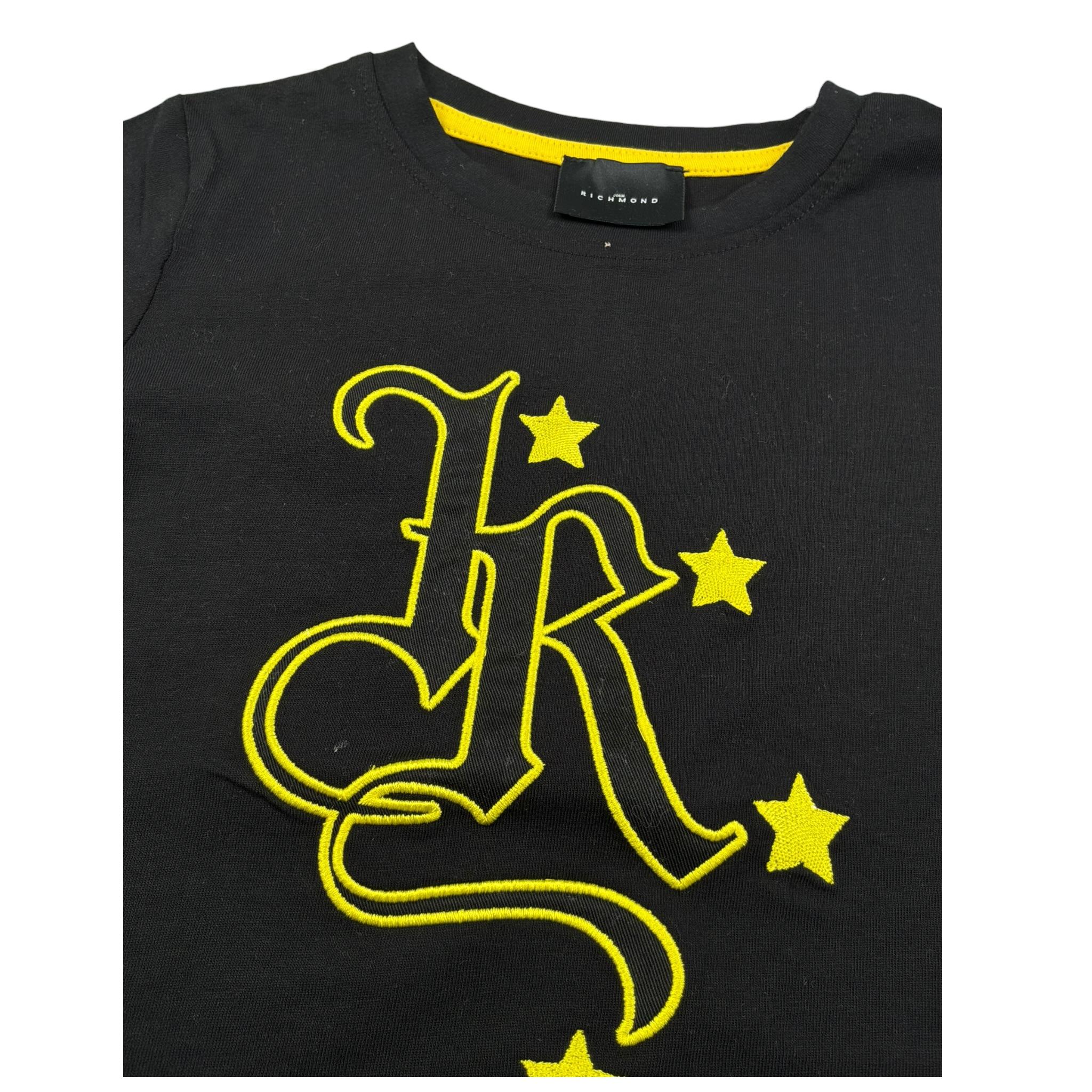 John Richmond T-Shirt Girocollo Tinta Unita con Ricami per Neonato RBP25062TSN NERO JOHN RICHMOND 