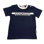 Bikkembergs T-Shirt Girocollo Tinta Unita con Logo per Neonato BK170 BLU BiKKEMBERGS 