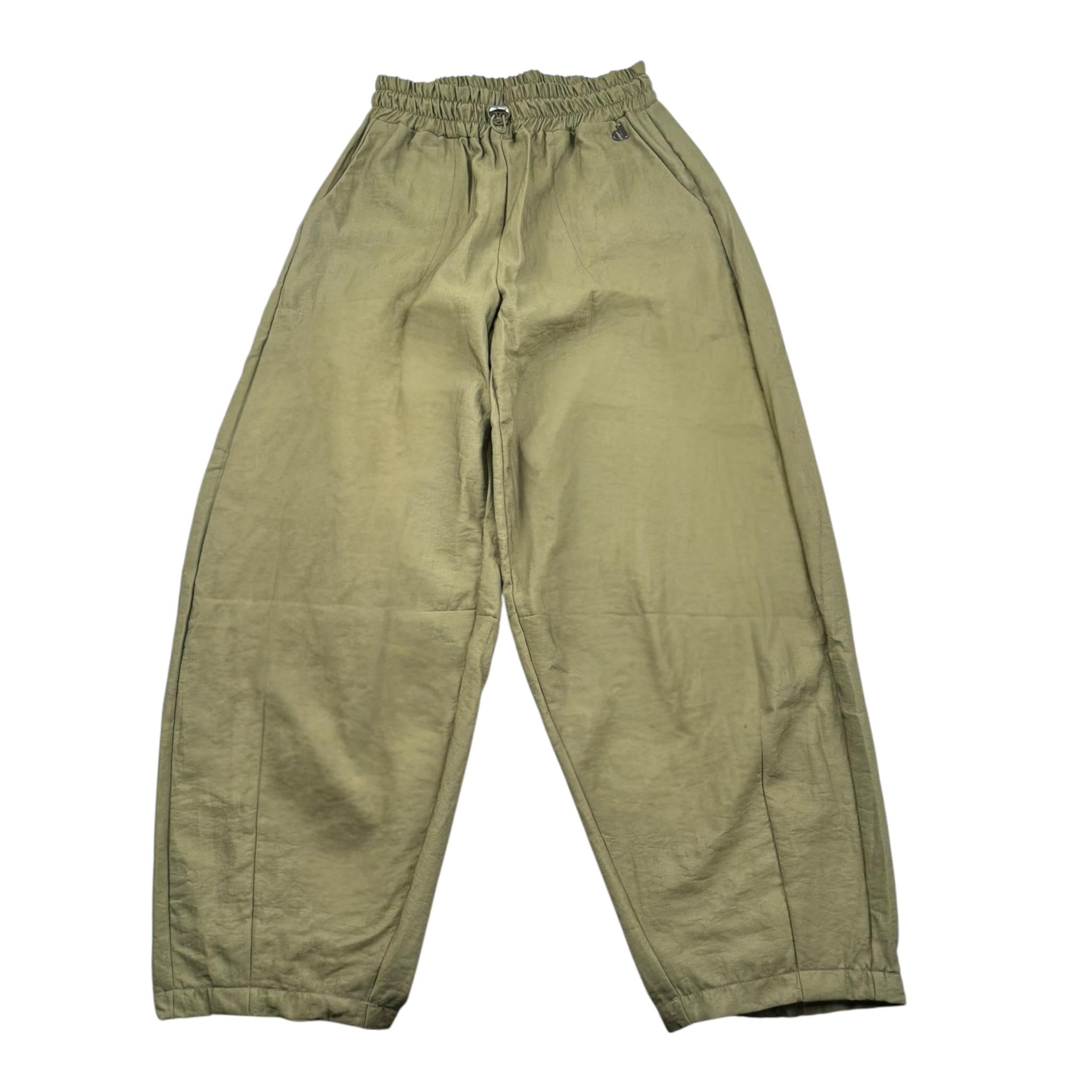 Dixie Pantalone Tinta Unita con Elastico In Vita per Bambina PEA0090G74 VERDE DIXIE 