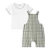 Il Gufo Completo 2 Pezzi T-Shirt-Salopette per Neonato P25DP469C3161 BIANCO/VERDE IL GUFO 