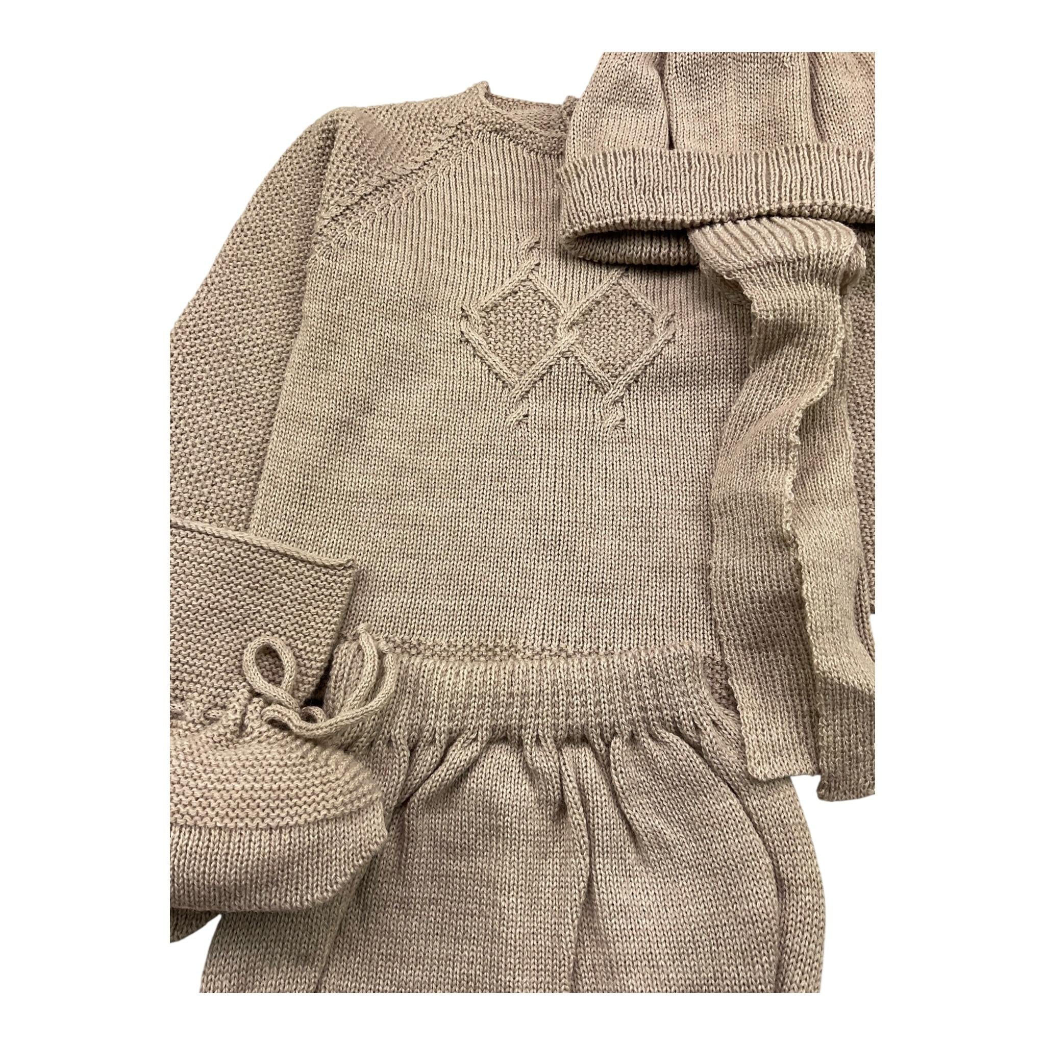 MAC ILUSIO'N completo 3 pezzi maglia-cappello-culotte Beige per Neonato 9425X BEIGE MAC ILUSIO'N 