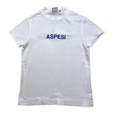Aspesi T-Shirt Girocollo Tinta Unita Con Stampa Bianco Per Bambino