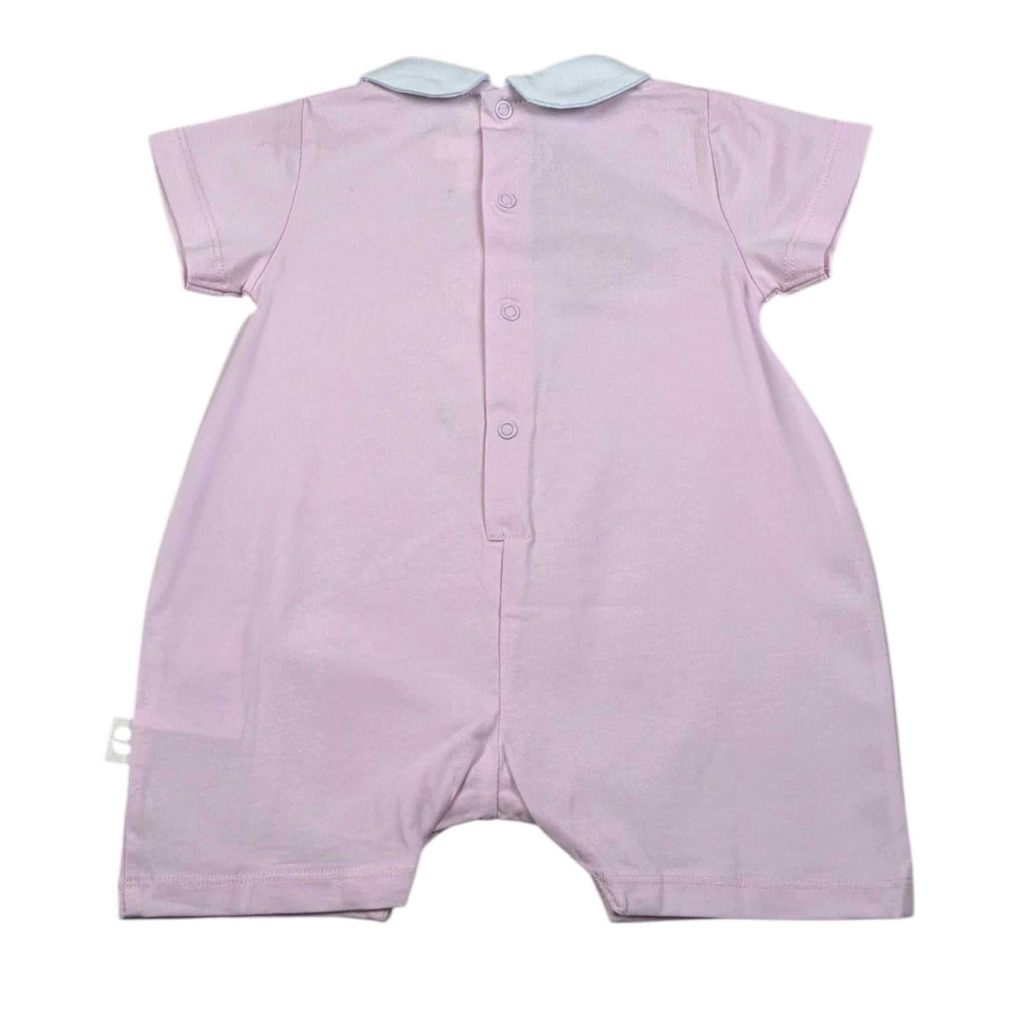 Lalalu' Pagliaccetto Tinta Unita con Stampa per Neonata PAL505P ROSA LALALU' 