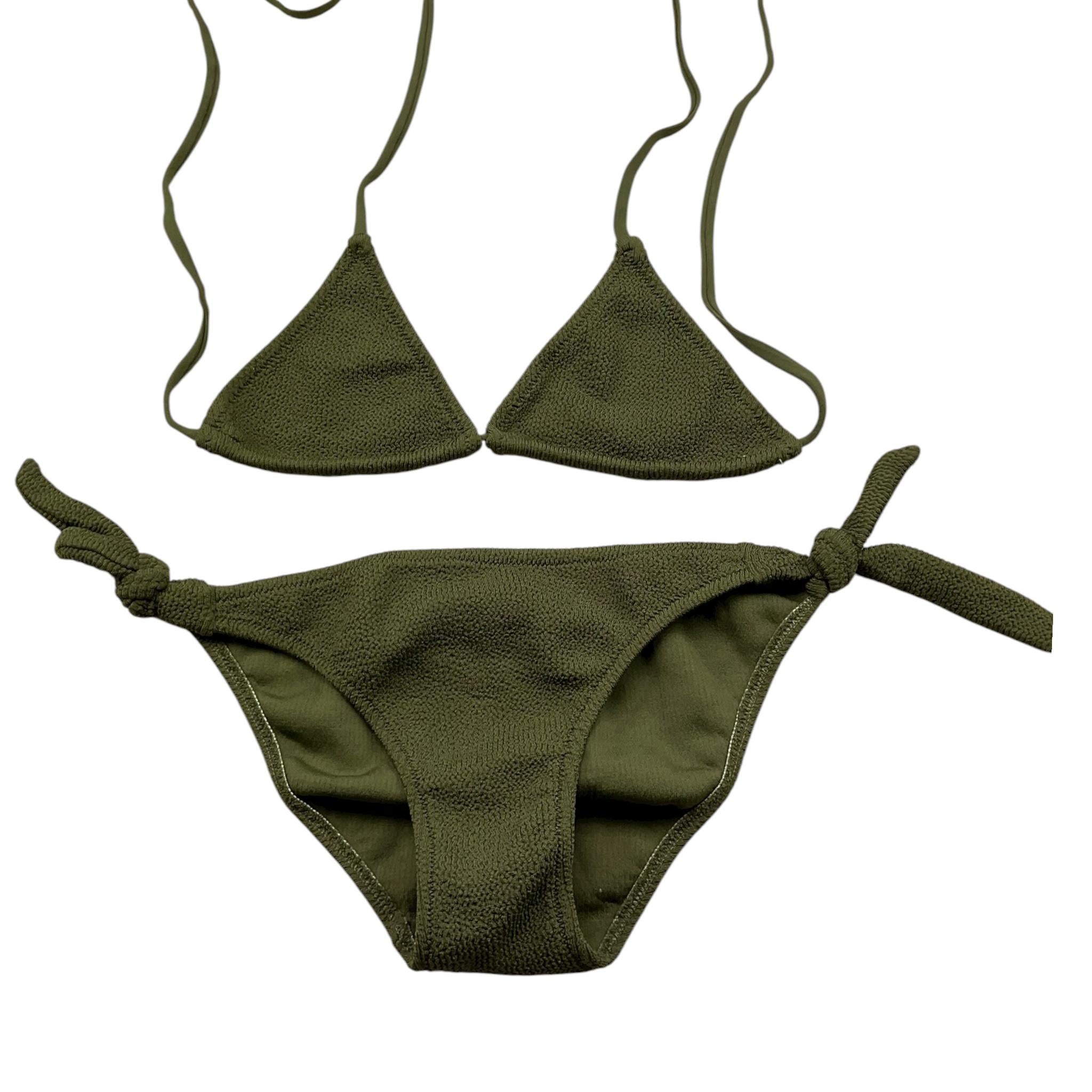 Matinée Costume 2 Pezzi Triangolo-Slip Tinta Unita per Bambina CC3021 VERDE MATINÉE 