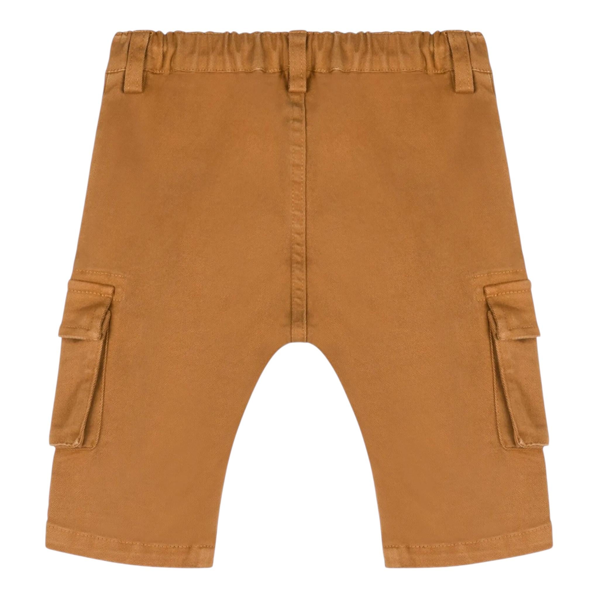 MOSCHINO pantalone tinta unita con elastico in vita Marrone per Bambino MUP055JX MARRONE MOSCHINO 