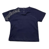 Cesare Paciotti T-Shirt Tinta Unita Girocollo Con Stampa Blu Per Neonato