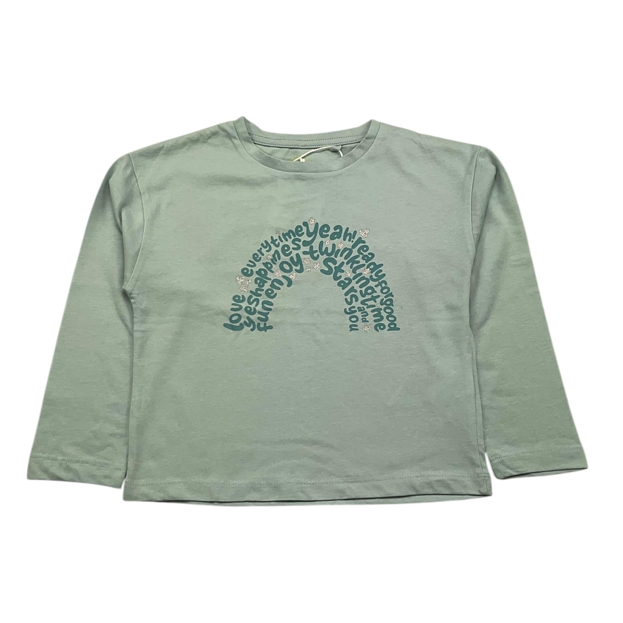 LOSAN shirt girocollo tinta unita con stampa Verde acqua per Bambina 51032941022015J VERDE ACQUA LOSAN 