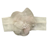 Colori Chiari Fascia Capelli Tinta Unita Con Applicazione Fiori Bianco Per Neonata