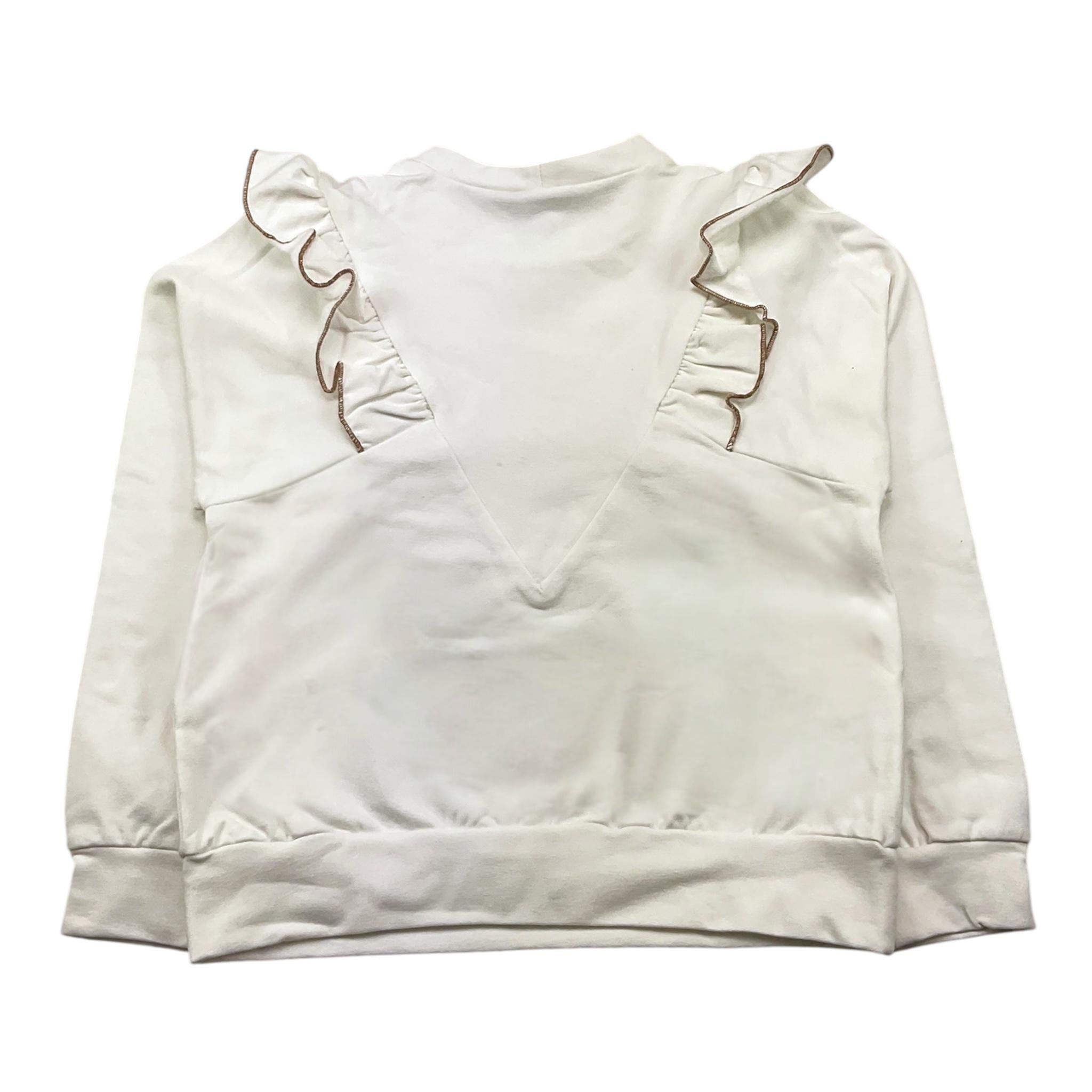 PICCOLA LUDO felpa chiusa girocollo tinta unita Bianco per Bambina BS9WB045 BIANCO PICCOLA LUDO 