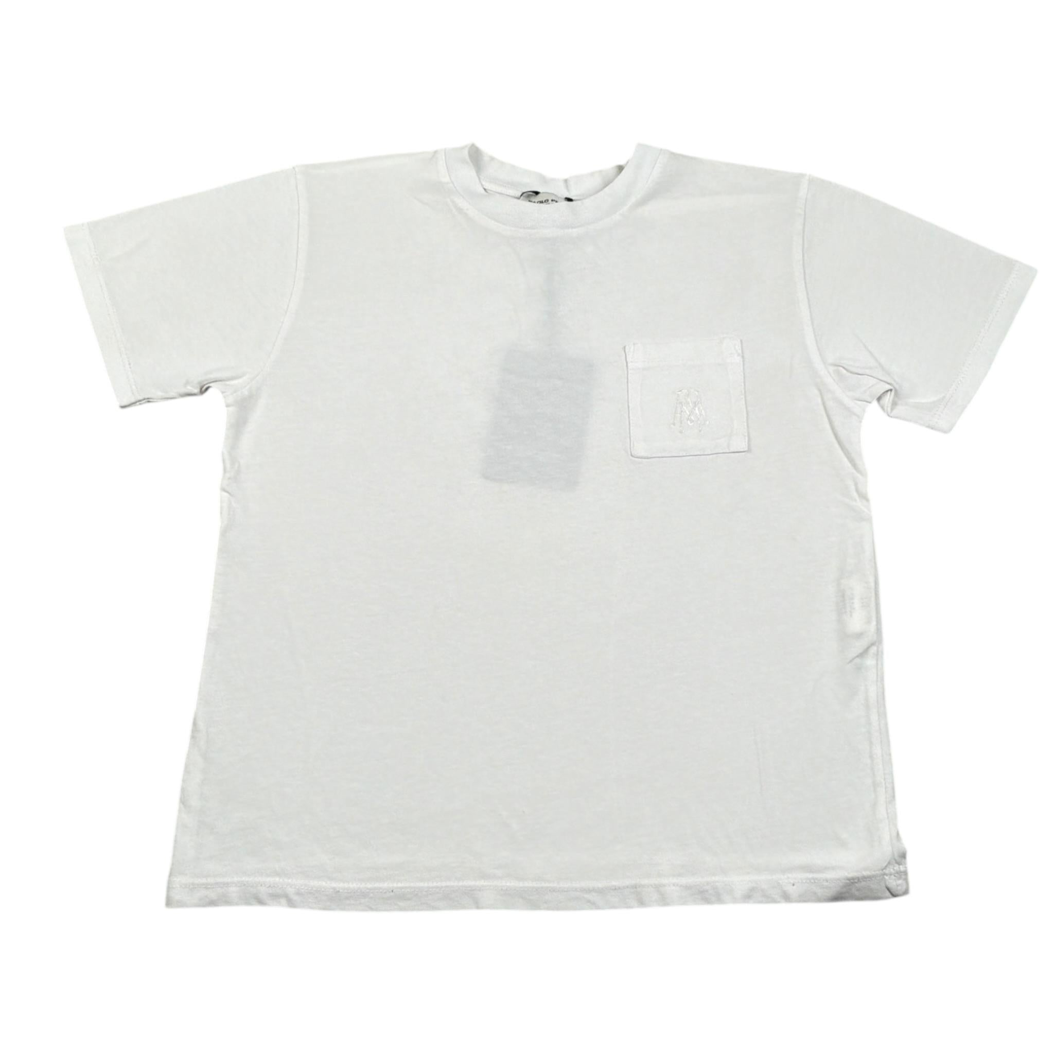Paolo Pecora T-Shirt Girocollo tinta unita con Stampe Bianco per Bambino PP2953 BIANCO PAOLO PECORA 