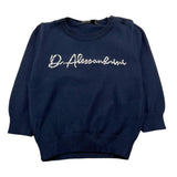 DANIELE ALESSANDRINI maglia girocollo tinta unita con stampa Blu per Neonata 1291W00040NXX BLU DANIELE ALESSANDRINI 